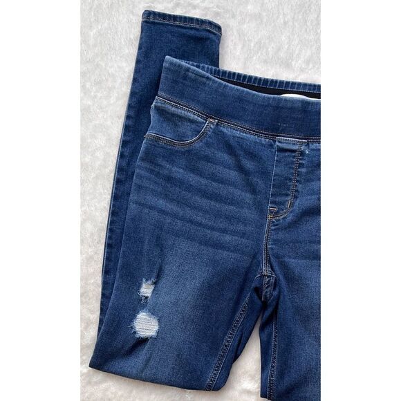 Old Navy Dark Indigo Wash Rockstar Mid-Rise Super Skinny Jeggings in Juliette - Picture 7 of 16